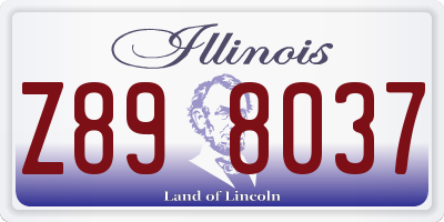 IL license plate Z898037