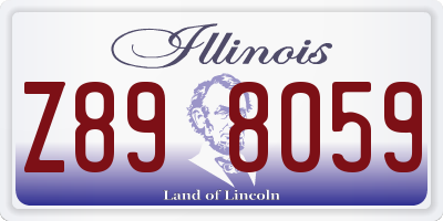 IL license plate Z898059