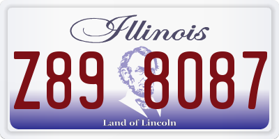 IL license plate Z898087