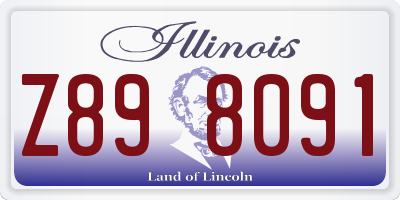IL license plate Z898091