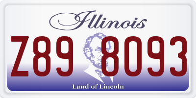 IL license plate Z898093