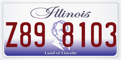 IL license plate Z898103