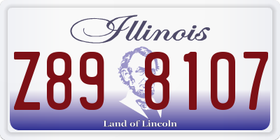 IL license plate Z898107