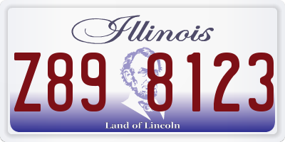 IL license plate Z898123