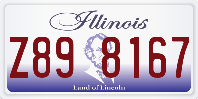 IL license plate Z898167