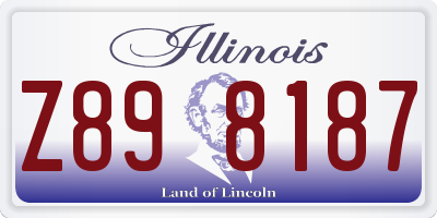 IL license plate Z898187