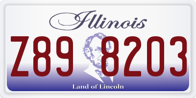 IL license plate Z898203