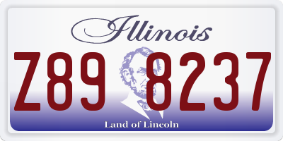 IL license plate Z898237
