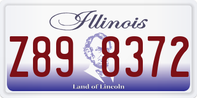 IL license plate Z898372