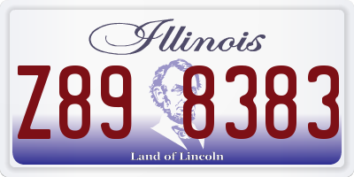 IL license plate Z898383