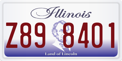 IL license plate Z898401