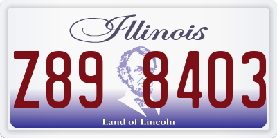 IL license plate Z898403
