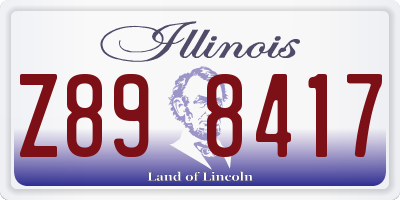 IL license plate Z898417