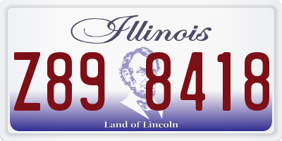 IL license plate Z898418