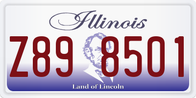 IL license plate Z898501
