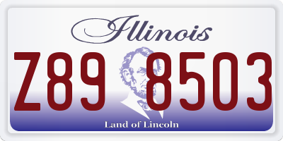 IL license plate Z898503