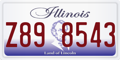 IL license plate Z898543