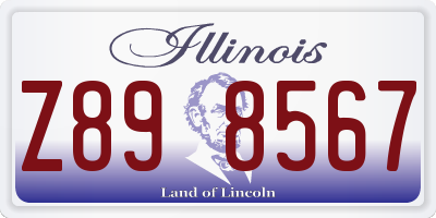 IL license plate Z898567