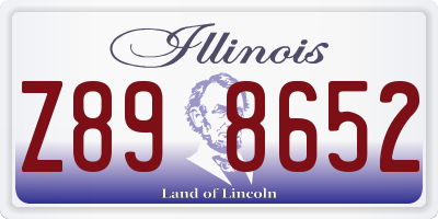 IL license plate Z898652