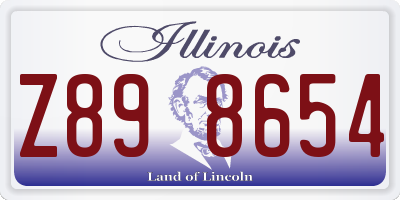 IL license plate Z898654