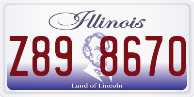 IL license plate Z898670