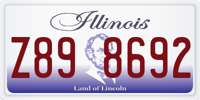 IL license plate Z898692