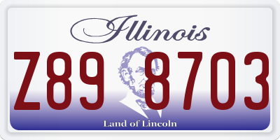 IL license plate Z898703
