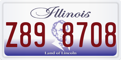 IL license plate Z898708