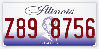 IL license plate Z898756