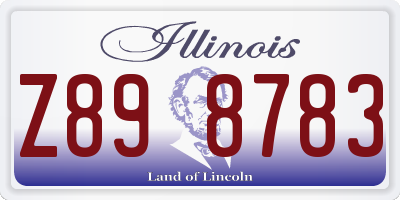 IL license plate Z898783