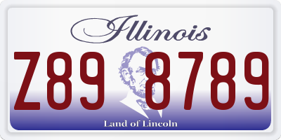 IL license plate Z898789