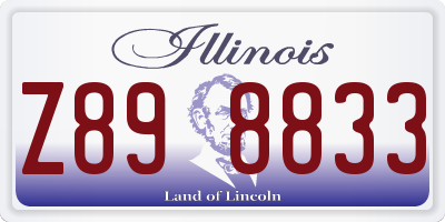 IL license plate Z898833