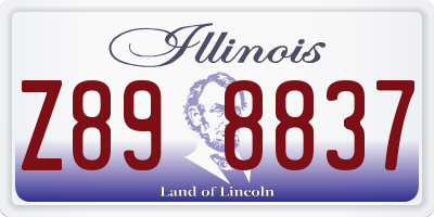 IL license plate Z898837