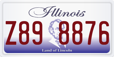 IL license plate Z898876