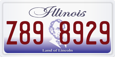 IL license plate Z898929