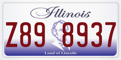 IL license plate Z898937