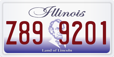 IL license plate Z899201