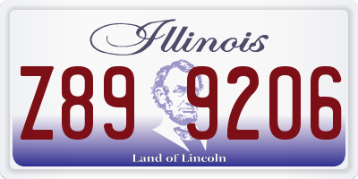 IL license plate Z899206