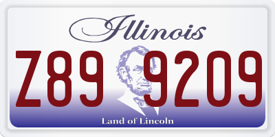 IL license plate Z899209