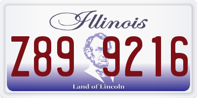 IL license plate Z899216