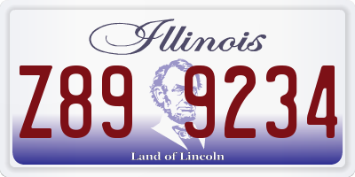 IL license plate Z899234