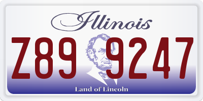 IL license plate Z899247