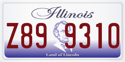 IL license plate Z899310