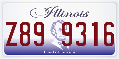IL license plate Z899316
