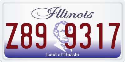 IL license plate Z899317
