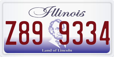 IL license plate Z899334