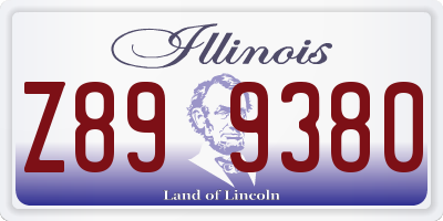IL license plate Z899380