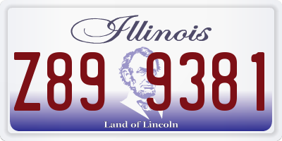 IL license plate Z899381