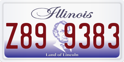 IL license plate Z899383