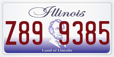 IL license plate Z899385
